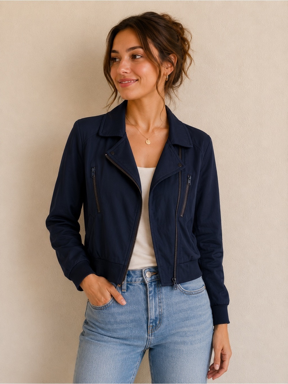 CAbi Blue Bomber Jacket Stylish and Versatile